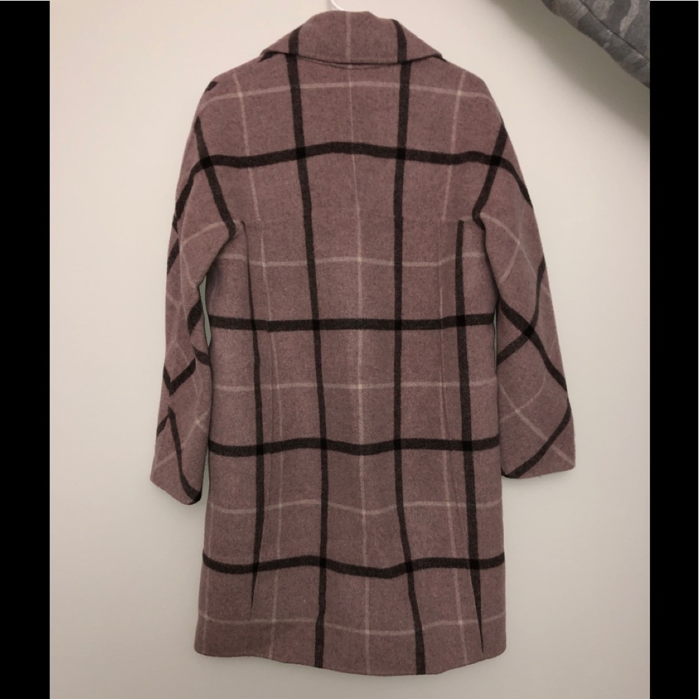 cocoon wool coat-dusty pink- plaid warm-like new perfect condition - Picture 3 of 4